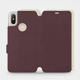 Etui Soft Touch do Xiaomi Mi A2 - wzór Matowy burgund z platyną
