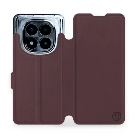 Etui Soft Touch do Xiaomi Redmi Note 14 Pro 5G - wzór Matowy burgund z czernią