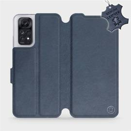 Etui ze skóry naturalnej do Xiaomi Redmi Note 11S - wzór Blue Leather
