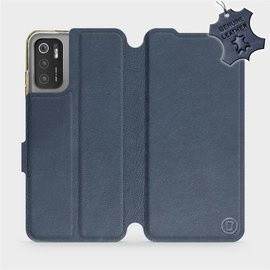 Etui ze skóry naturalnej do Xiaomi POCO M3 Pro 5G - wzór Blue Leather