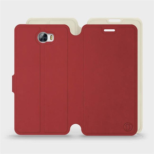 Etui Soft Touch do Huawei Y6 II Compact - wzór Zachodząca czerwień z platyną