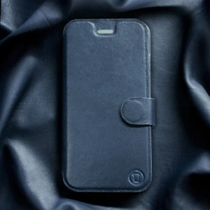 Etui ze skóry naturalnej do Xiaomi Redmi 15 - wzór Blue Leather