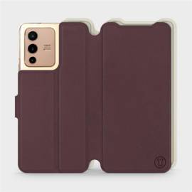 Etui Soft Touch do Vivo V23 5G - wzór Matowy burgund z platyną