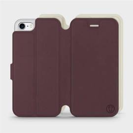 Etui Soft Touch do Apple iPhone SE 2022 - wzór Matowy burgund z platyną