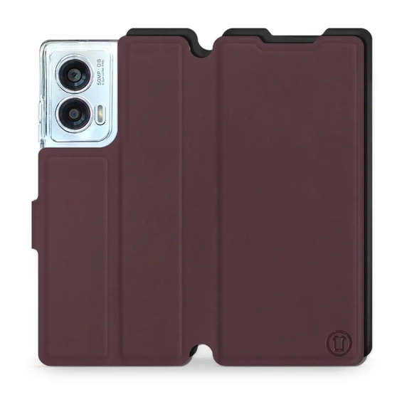 Etui Soft Touch do Motorola Edge 50 Fusion - wzór Matowy burgund z czernią
