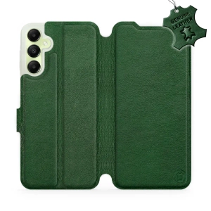 Etui ze skóry naturalnej do Samsung Galaxy A05s - wzór Green Leather