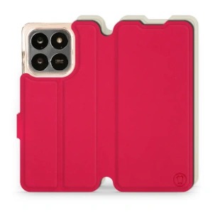 Etui Soft Touch do Huawei Honor X7d - wzór Żywa czerwień z platyną