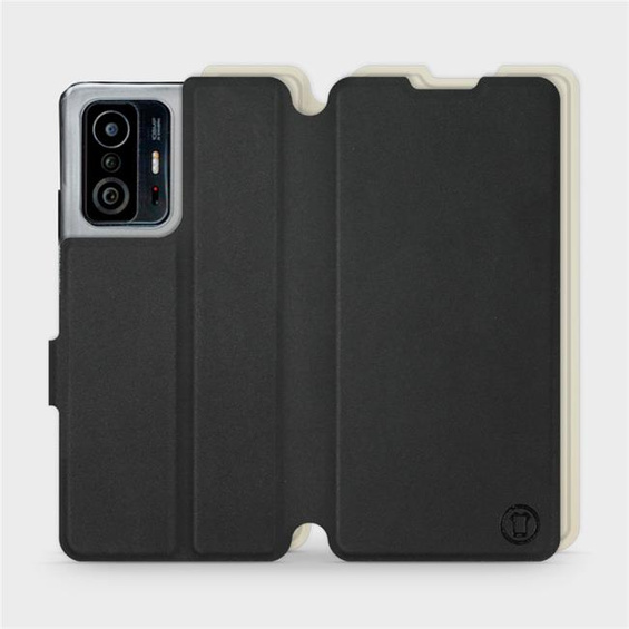 Etui Soft Touch do Xiaomi 11T - wzór Satynowa czerń z platyną