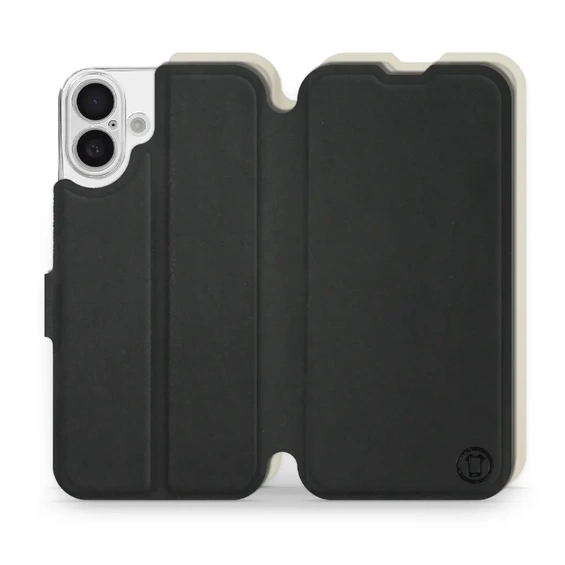 Etui Soft Touch do Apple iPhone 16 Plus - wzór Satynowa czerń z platyną
