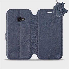 Etui ze skóry naturalnej do Samsung Galaxy Xcover 4 - wzór Blue Leather