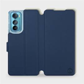 Etui Soft Touch do Motorola Edge 30 5G - wzór Głęboki granat z platyną