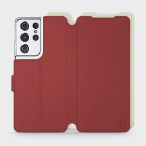 Etui Soft Touch do Samsung Galaxy S21 Ultra - wzór Zachodząca czerwień z platyną