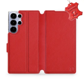 Etui ze skóry naturalnej do Samsung Galaxy S25 Ultra - wzór Red Leather