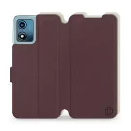 Etui Soft Touch do Motorola Moto E13 - wzór Matowy burgund z platyną