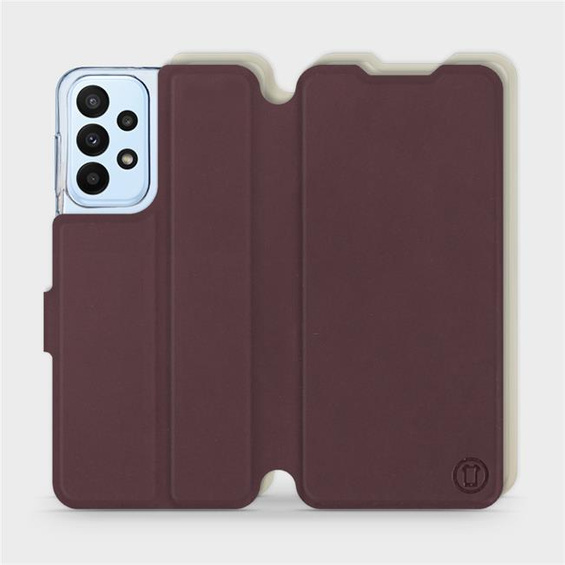 Etui Soft Touch do Samsung Galaxy A23 - wzór Matowy burgund z platyną