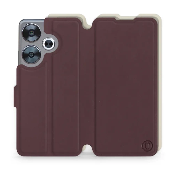 Etui Soft Touch do Xiaomi POCO F6 - wzór Matowy burgund z platyną