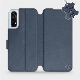 Etui ze skóry naturalnej do Realme 7 - wzór Blue Leather