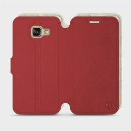 Etui Soft Touch do Samsung Galaxy A3 2016 - wzór Zachodząca czerwień z platyną