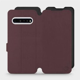Etui Soft Touch do LG V60 ThinQ 5G - wzór Matowy burgund z czernią