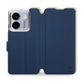 Etui Soft Touch do Xiaomi POCO M7 Pro 5G - wzór Głęboki granat z platyną