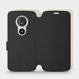 Etui Soft Touch do Motorola Moto E5 - wzór Satynowa czerń z platyną