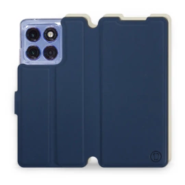 Etui Soft Touch do Motorola Edge 60 Pro - wzór Głęboki granat z platyną