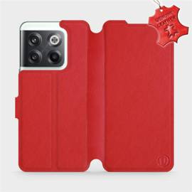 Etui ze skóry naturalnej do OnePlus 10T - wzór Red Leather