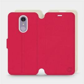 Etui Soft Touch do LG Q7 - wzór Żywa czerwień z platyną