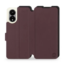 Etui Soft Touch do OPPO A38 - wzór Matowy burgund z czernią