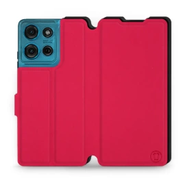 Etui Soft Touch do Motorola Moto G75 5G - wzór Żywa czerwień z czernią