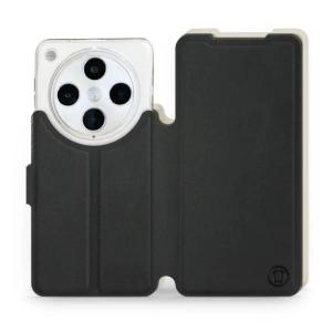 Etui Soft Touch do OPPO Find X8 Pro - wzór Satynowa czerń z platyną