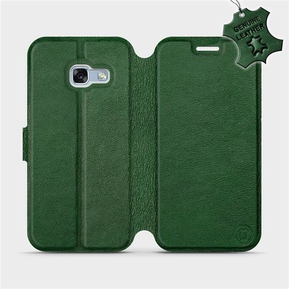 Etui ze skóry naturalnej do Samsung Galaxy A3 2017 - wzór Green Leather