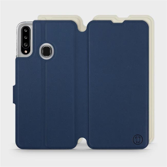 Etui Soft Touch do Samsung Galaxy A20S - wzór Głęboki granat z platyną