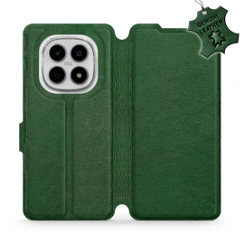 Etui ze skóry naturalnej do Xiaomi Redmi Note 15 4G - wzór Green Leather