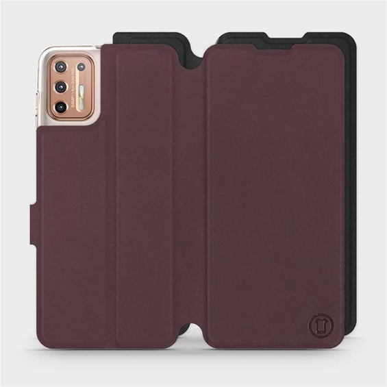 Etui Soft Touch do Motorola Moto G9 Plus - wzór Matowy burgund z czernią