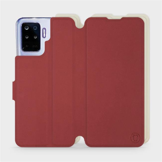 Etui Soft Touch do OPPO Reno 5 Lite - wzór Zachodząca czerwień z platyną