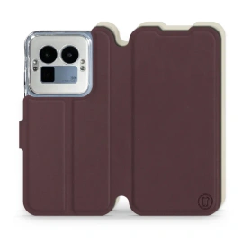 Etui Soft Touch do Realme GT 8 Pro - wzór Matowy burgund z platyną