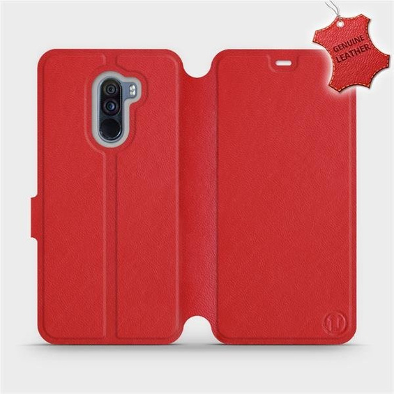 Etui ze skóry naturalnej do Xiaomi Pocophone F1 - wzór Red Leather