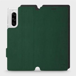 Etui Soft Touch do Sony Xperia 5 - wzór Miejska zieleń z czernią
