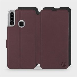 Etui Soft Touch do Samsung Galaxy A20S - wzór Matowy burgund z czernią
