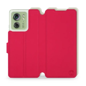 Etui Soft Touch do Motorola Edge 40 - wzór Żywa czerwień z platyną