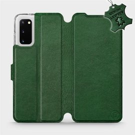 Etui ze skóry naturalnej do Samsung Galaxy S20 - wzór Green Leather