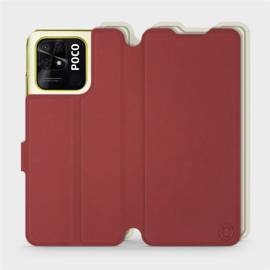 Etui Soft Touch do Xiaomi POCO C40 - wzór Zachodząca czerwień z platyną
