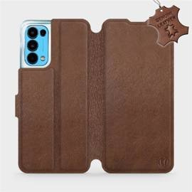 Etui ze skóry naturalnej do OPPO RENO 5 5G - wzór Brown Leather