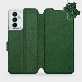 Etui ze skóry naturalnej do Samsung Galaxy M23 5G - wzór Green Leather