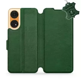 Etui ze skóry naturalnej do OPPO Reno 8T 5G - wzór Green Leather