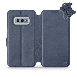 Etui ze skóry naturalnej do Samsung Galaxy S10e - wzór Blue Leather