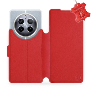 Etui ze skóry naturalnej do Realme 12 Pro 5G - wzór Red Leather