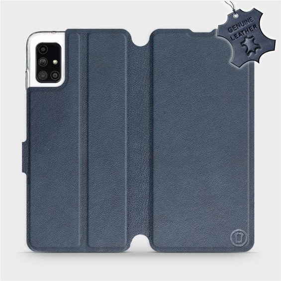 Etui ze skóry naturalnej do Samsung Galaxy M51 - wzór Blue Leather