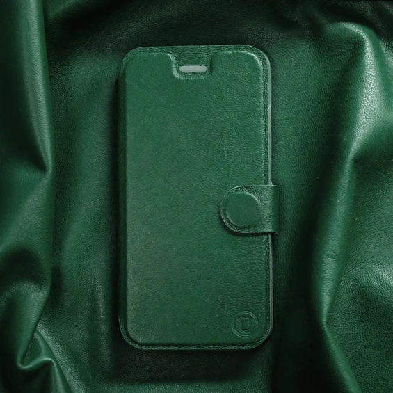 Etui ze skóry naturalnej do Samsung Galaxy A50 - wzór Green Leather